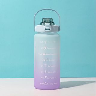 Bình đựng nước thể thao tập gym đi học từ 0,6 - 2 lít chai nhựa 1l 2l chia vạch tặng dây đeo vòi ống hút cute