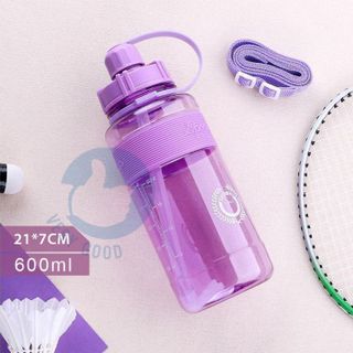 Bình đựng nước thể thao tập gym đi học từ 0,6 - 2 lít chai nhựa 1l 2l chia vạch tặng dây đeo vòi ống hút cute