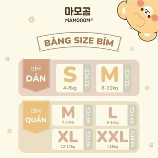 Tã/ Bỉm MAMOGOM hữu cơ cao cấp công nghệ Hàn Quốc siêu thấm hút dán/ quần đủ size S62/M52/M48/L44/XL40/XXL38