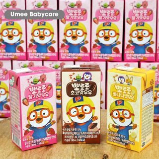 Sữa Dinh Dưỡng Pororo Hàn Quốc Vị Chuối/ Dâu/ Socola, Sữa Tươi Pororo Hộp 190ml giá sỉ