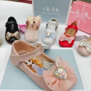 Giày búp bê trẻ em chất da mềm đính hoa V035