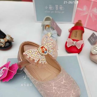 Giày búp bê trẻ em chất da mềm đính hoa V035