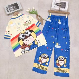 Bộ pijama lụa xước vân gỗ phom rộng