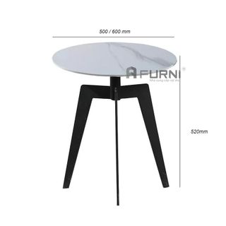 Bàn sofa mặt đá tròn chân sắt sơn cắt CNC TS0961-06E