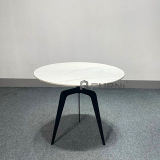 Bàn sofa mặt đá tròn chân sắt sơn cắt CNC TS0961-06E