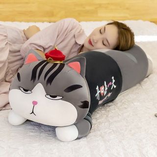 Gấu Bông Gối Ôm Mèo Hoàng Thượng Nằm, Thú Nhồi Bông Mèo Hoàng Thượng Nằm Quý Tộc Size 1m/1m3