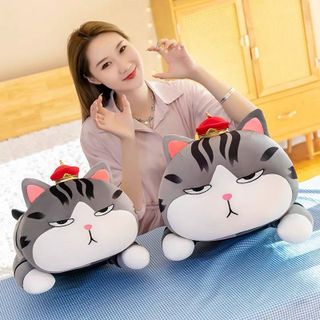 Gấu Bông Gối Ôm Mèo Hoàng Thượng Nằm, Thú Nhồi Bông Mèo Hoàng Thượng Nằm Quý Tộc Size 1m/1m3