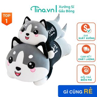 Gấu Bông Mèo Husky Thú Bông Siêu To Khổng Lồ Lông Nhung Mềm Mịn Co Dãn 4 Chiều Size 50cm-1m5 giá sỉ