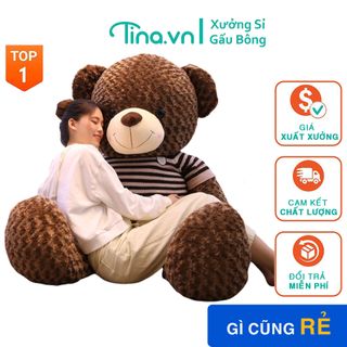 Gấu bông Teddy, gối ôm hình thú nhồi bông siêu to khổng lồ 95cm-1m8 giá sỉ