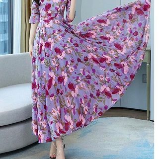 ĐẦM XÒE HOA TAY BÈO CUT OUT – DT1715