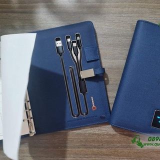 SỔ TAY ĐA NĂNG- LOGO SÁNG 7 MÀU- SỔ SẠC ĐIỆN THOẠI CẢM ỨNG- KHẮC LOGO THEO YÊU CẦU