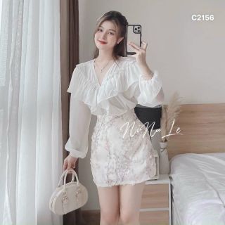 Áo tơ 2 lớp thêu cổ hoa nổi
