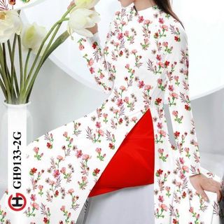 ÁO DÀI HỌA TIẾT HOA NHÍ 9133