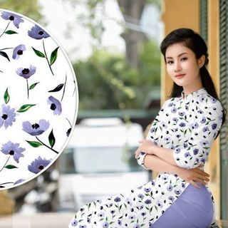 ÁO DÀI HỌA TIẾT HOA NHÍ 9226