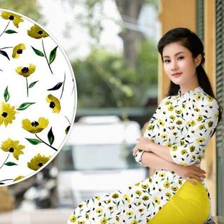 ÁO DÀI HỌA TIẾT HOA NHÍ 9226