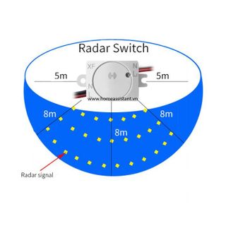 Công Tắc Cảm Biến Chuyển Động Radar Ánh Sáng 200W RS01