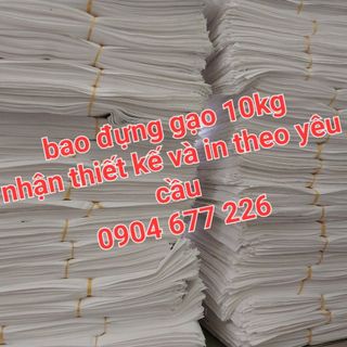 Bao đựng gạo 10kg, bao gạo màu trắng 10kg