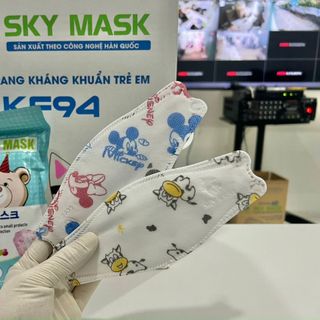 KHẨU TRANG KHÁNG KHUẨN 4D SKY MASK KF94 CHO TRẺ EM KHÔNG ĐỔ LÔNG, KHÔNG MÙI 1 thùng 300 cái