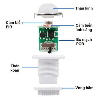 Công Tắc Chuyển Động Hồng Ngoại Bật Tắt Đèn Tự Động 220V PIR05