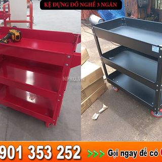 Kệ đựng đồ nghề 3 ngăn, xe đẩy dụng cụ 3 tầng các loại
