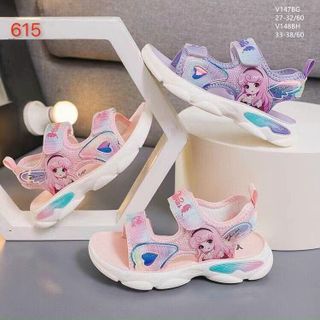 Sandal trẻ em quai ngang dán họa tiết công chúa V147 giá sỉ