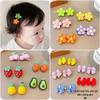 Sét 50 kẹp tóc nhiều màu cho bé