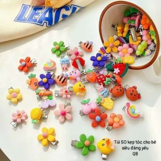 Sét 50 kẹp tóc nhiều màu cho bé