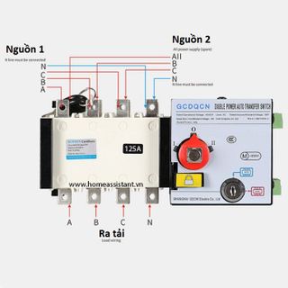 Cầu Dao Chuyển 2 Nguồn Điện Tự Động ATS 3 Pha 125A ATS02-125