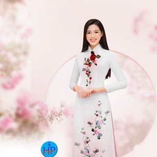 ÁO DÀI 3D HỌA TIẾT HOA HỒNG 3274