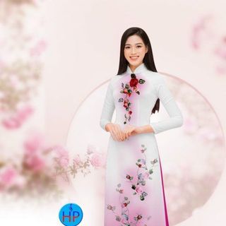 ÁO DÀI 3D HỌA TIẾT HOA HỒNG 3274