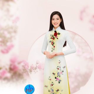 ÁO DÀI 3D HỌA TIẾT HOA HỒNG 3274