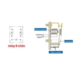 Rờ le trung gian 8 chân - Relay kính - Rơle kiếng 220V 2N