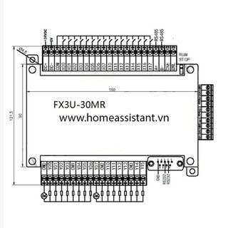 Bộ Điều Khiển Lập Trình Tủ Điện PLC Mitsubishi FX3U-30MR -6AD2DA (Modbus RS485 RS232)