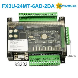 Bộ Điều Khiển Lập Trình Tủ Điện PLC Mitsubishi FX3U-24MT -6AD2DA (Modbus RS485 RS232) giá sỉ