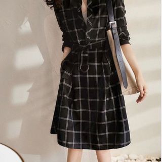ĐẦM SƠ MI CARO TAY DÀI – DT1717