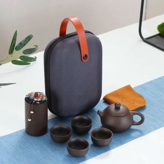 Bình trà tử sa có túi đựng đi du lịch