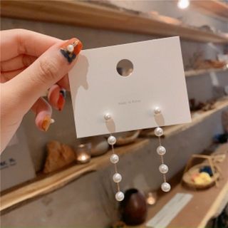 Bông tai nữ dáng dài gắn Ngọc chai