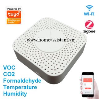 Cảm Biến Chất Lượng Bụi Không Khí Wifi Zigbee Tuya AirS01 (Đo nhiệt độ độ ẩm VOC CO2 PM2.5)