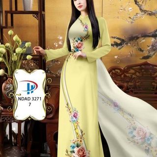 Áo dài họa tiết hoa hồng 3271