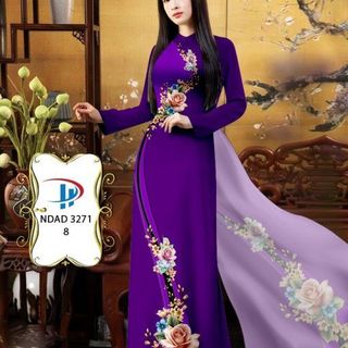 Áo dài họa tiết hoa hồng 3271
