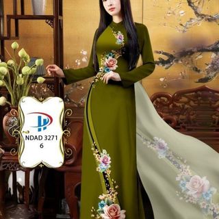 Áo dài họa tiết hoa hồng 3271