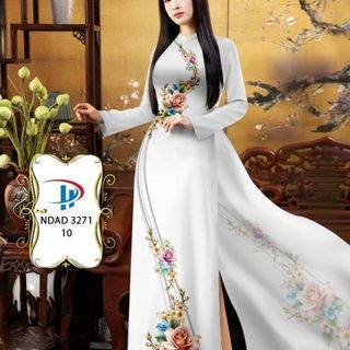 Áo dài họa tiết hoa hồng 3271