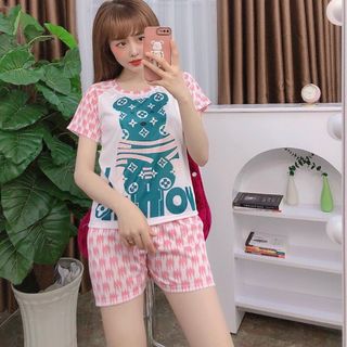 Bộ đồ nữ quần lửng mặc nhà, mùa hè mát mẻ