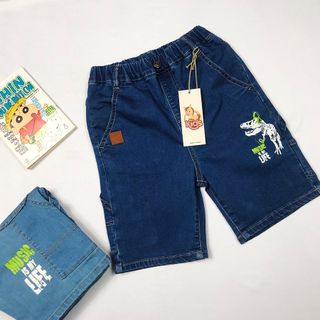 Quần short Jeans Bé trai #BT006D, Màu xanh đậm DINOSAUR