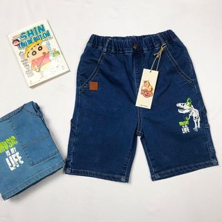 Quần short Jeans Bé trai #BT006D, Màu xanh đậm DINOSAUR
