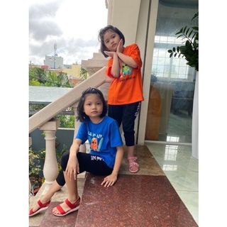 Đồ bộ thun quần lửng siêu xinh chất thun cotton thoáng mát cho bé gái 2-10 tuổi