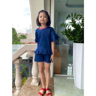 Đồ bộ jean cho bé gái 8-16 tuổi chất jean demi co giãn