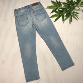 Quần Jeans nam ALE JEANS, ống suông, co giãn nhẹ, xanh đậm, chất liệu thun cotton MWID005m