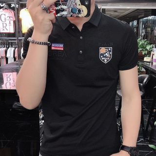 ÁO LOGO THÊU 2 BÊN NGỰC MÀU TRẮNG , ĐEN , VÀNG