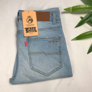 Quần Jeans nam ALE JEANS, ống suông, co giãn nhẹ, xanh đậm, chất liệu thun cotton MWID005m